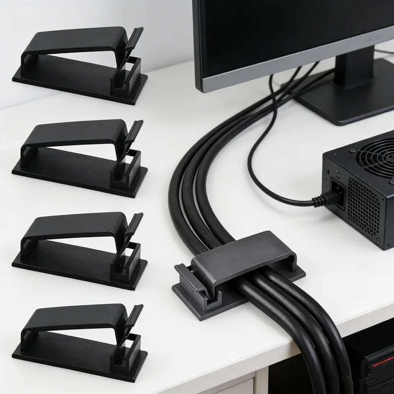 10 PCS Cable Fixing Clip Cable Wire Sorting Buckle Chassis Organizer 19*47 Black and White Organizer