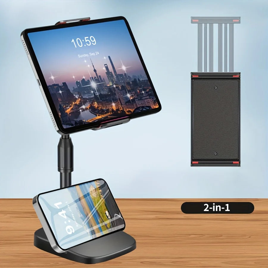 Weighted base for stable phone/tablet universal stand! Large sized multifunctional 2-in-1 with phone slot