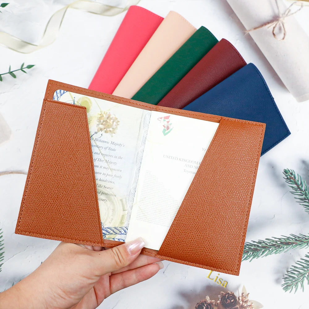 Customized letter passport holder travel document pu leather passport holder, convenient for business travel and commuting