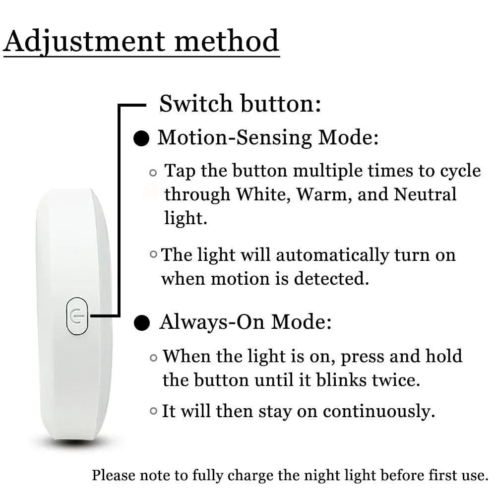 LED Motion Sensor Night Light: USB Rechargeable, Magnetic Base – For Kitchen, Bedroom, Stairs & Wall Lighting