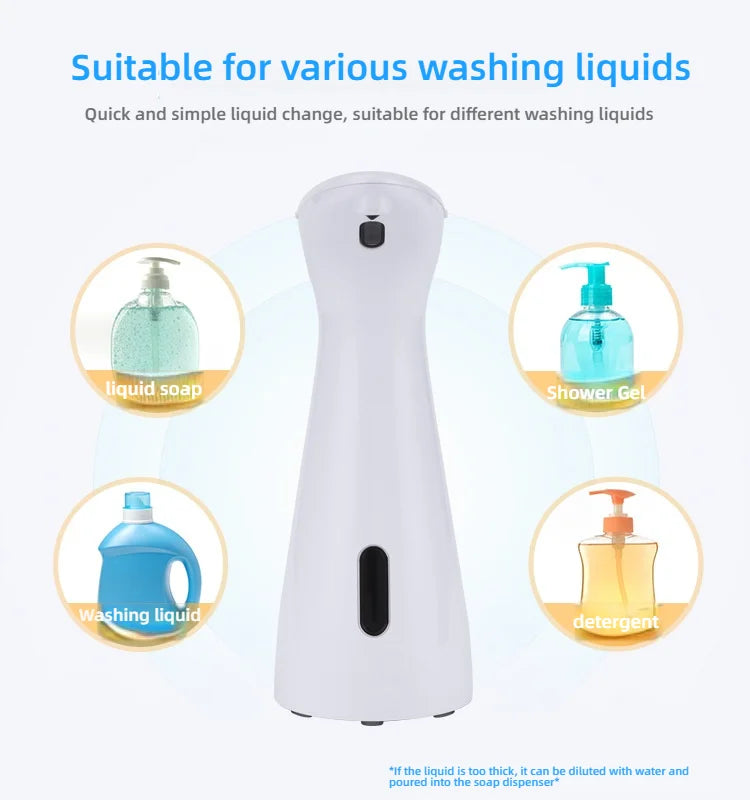 Fully Automatic Sensor Soap Dispenser 200ML High Quality Dispenser Waterproof for Kitchen Bathroom Washroom Handpiece