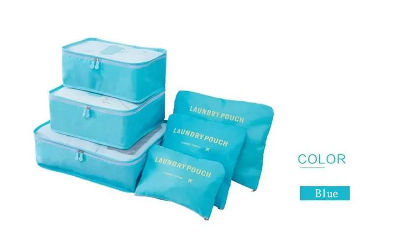 6 PCS Travel Storage Bag Multifunction Packing Cube Bag Travel Kit Set for Women Clothes Tidy Organizer Wardrobe Suitcase Pouch