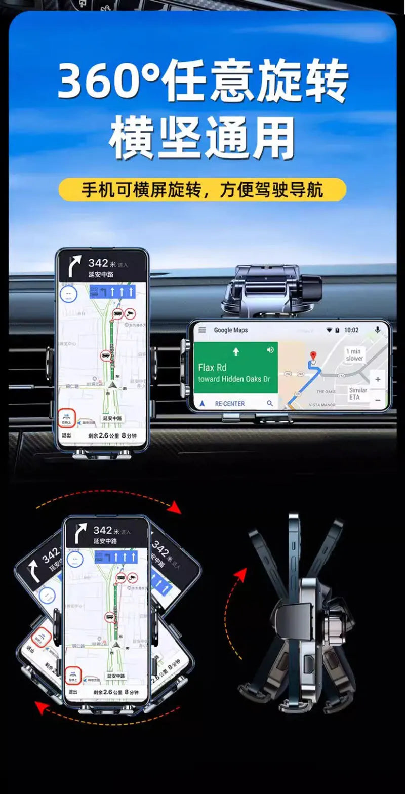 Car Phone Holder Super Stable Car Phone Mount Stand GPS for Car Dashboard Windscreen Air Vent Compatible with All Mobile Phone