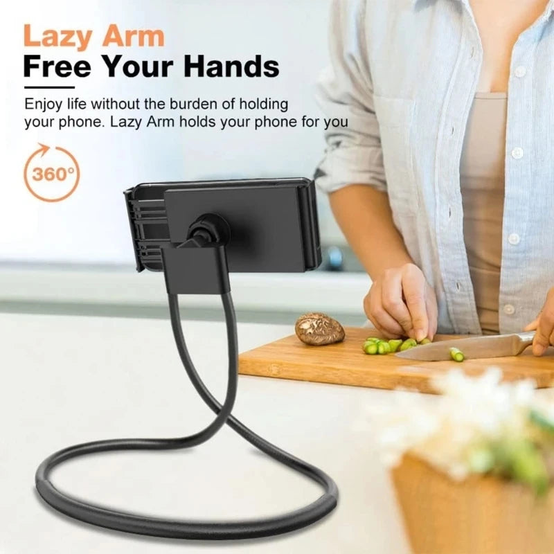 Phone Stand, Desktop Live Streaming Tablet Stand, Lazy Collar Stand, Neck Hanging Stand multifunctional Phone Holder With 360 °