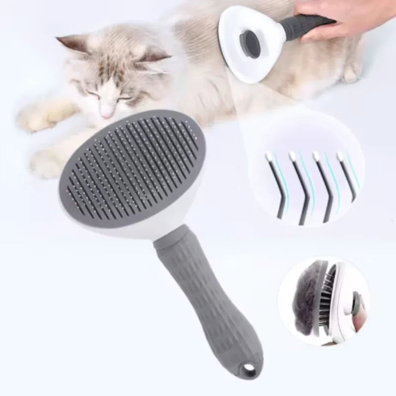 Pet Hair Remover Comb One Click Self Cleaning Brush for Dogs Cats Grooming Tool Effectively Remove Loose Floating Fur Shedding