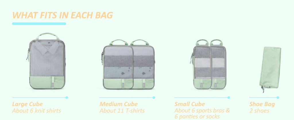 BAGSMART Compression Packing Cubes for Travel - 6/4/2 Set Lightweight Durable Luggage Organizer Bags Travel Essentials