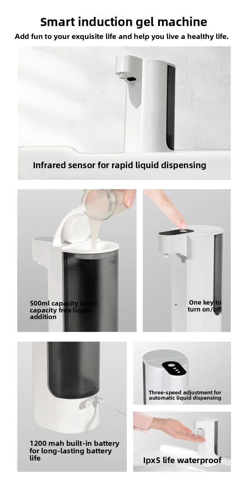 Automatic Sensor Dispenser Hand Sanitizer Dispenser Kitchen Soap Dispenser Wall-mounted Hand Sanitizer Soap Feeder