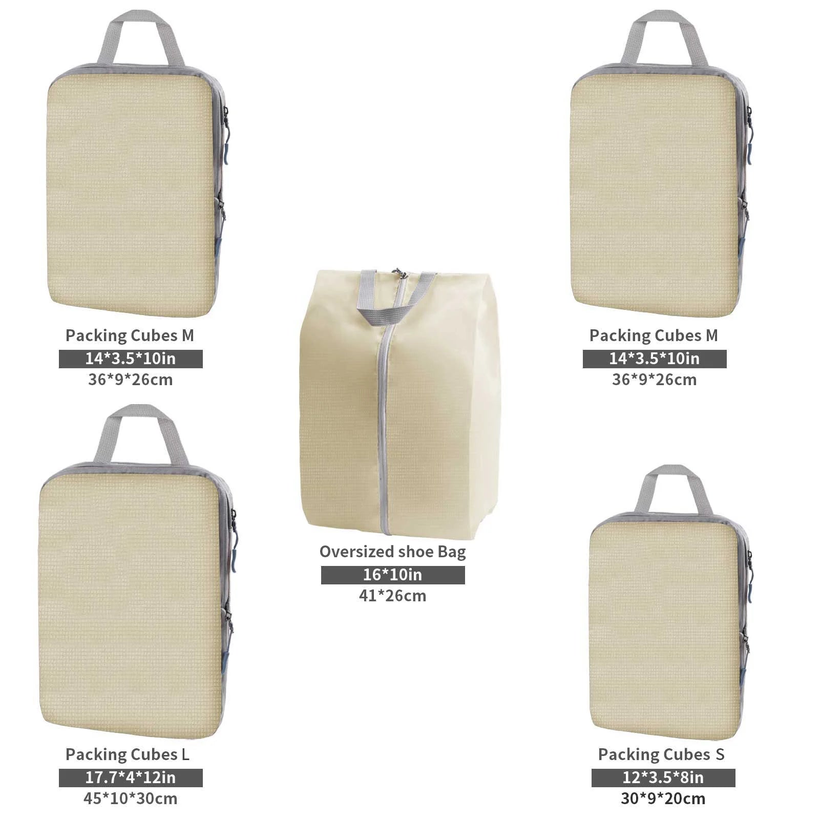 5 Set/6 Set Compressible Packing Cubes Travel Storage Bag Portable Large Capacity Waterproof Suitcase Handbag Luggage Organizer