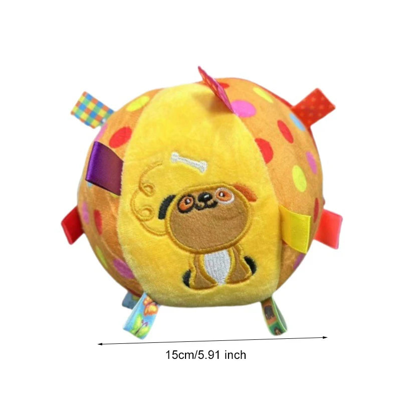Interactive Ball Dog Toy for Aggressive Chewers Training Decompress Bite Resistant Plush Handle Dog Toys with Bells Pet Supplies