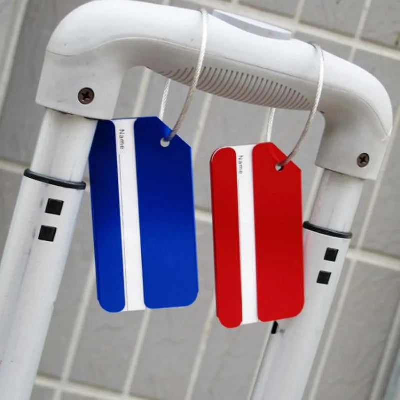 Luggage Tags Aluminium Alloy Suitcase Tag Travel Labels Set with Steel Loop ID Luggage Tags for Suitcases Travel Accessories