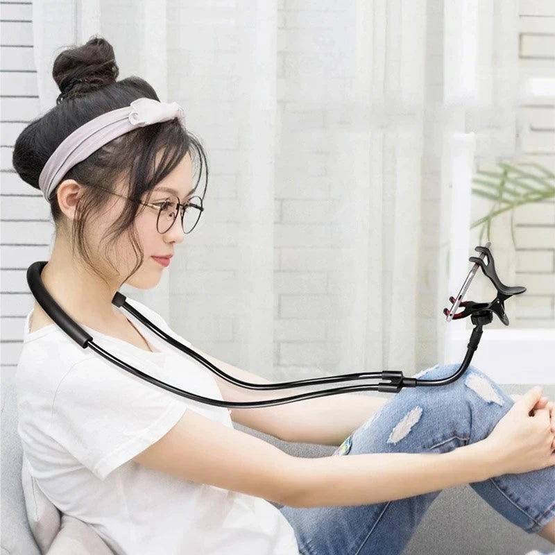Phone Stand, Desktop Live Streaming Tablet Stand, Lazy Collar Stand, Neck Hanging Stand multifunctional Phone Holder With 360 °