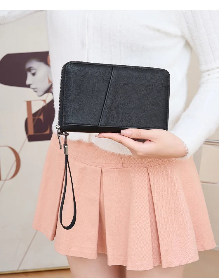 Family Passport Holder for 5, Leather RFID Blocking Multiple Passport Holder Wallet with Zipper, Travel Document Organizer