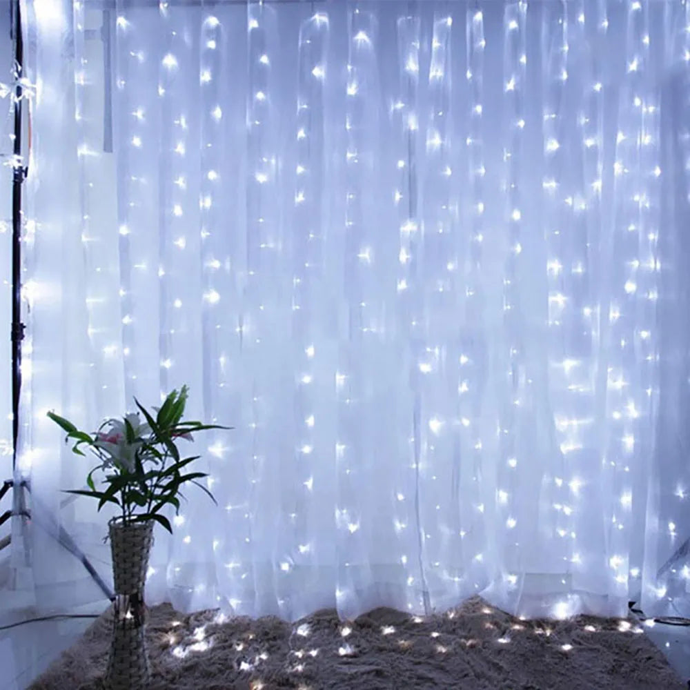 USB LED Curtain Light String, Christmas Room Decoration, Remote Control 8 Function Light Garland ,Wedding Birthday Home Decor
