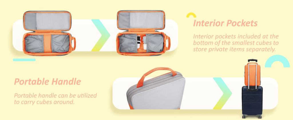 BAGSMART Compression Packing Cubes for Travel - 6/4/2 Set Lightweight Durable Luggage Organizer Bags Travel Essentials