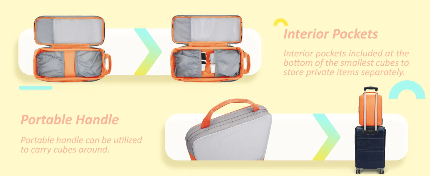 BAGSMART Compression Packing Cubes for Travel - 6/4/2 Set Lightweight Durable Luggage Organizer Bags Travel Essentials