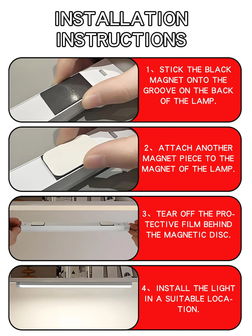 LED Motion Sensor Light Type C Rechargeable Light Wireless LED Night Light Cabinet Wardrobe Lamp Staircase Backlight For Kitchen