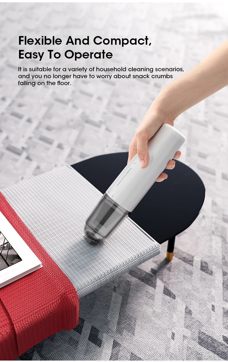 Portable Mini Handheld Vacuum Cleaner Wireless Cordless Car Vacuum Strong Suction 2 Gears Lightweight Rechargeable for Home Car