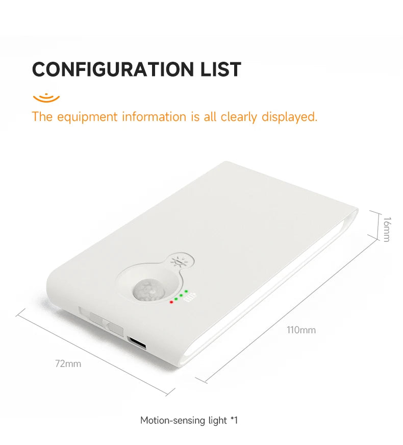 LED Motion Sensor Night Light Dimmable Rechargeable Ambient Light with Magnetic Suction, for Cabinet/Living Room/Hallway/Stair