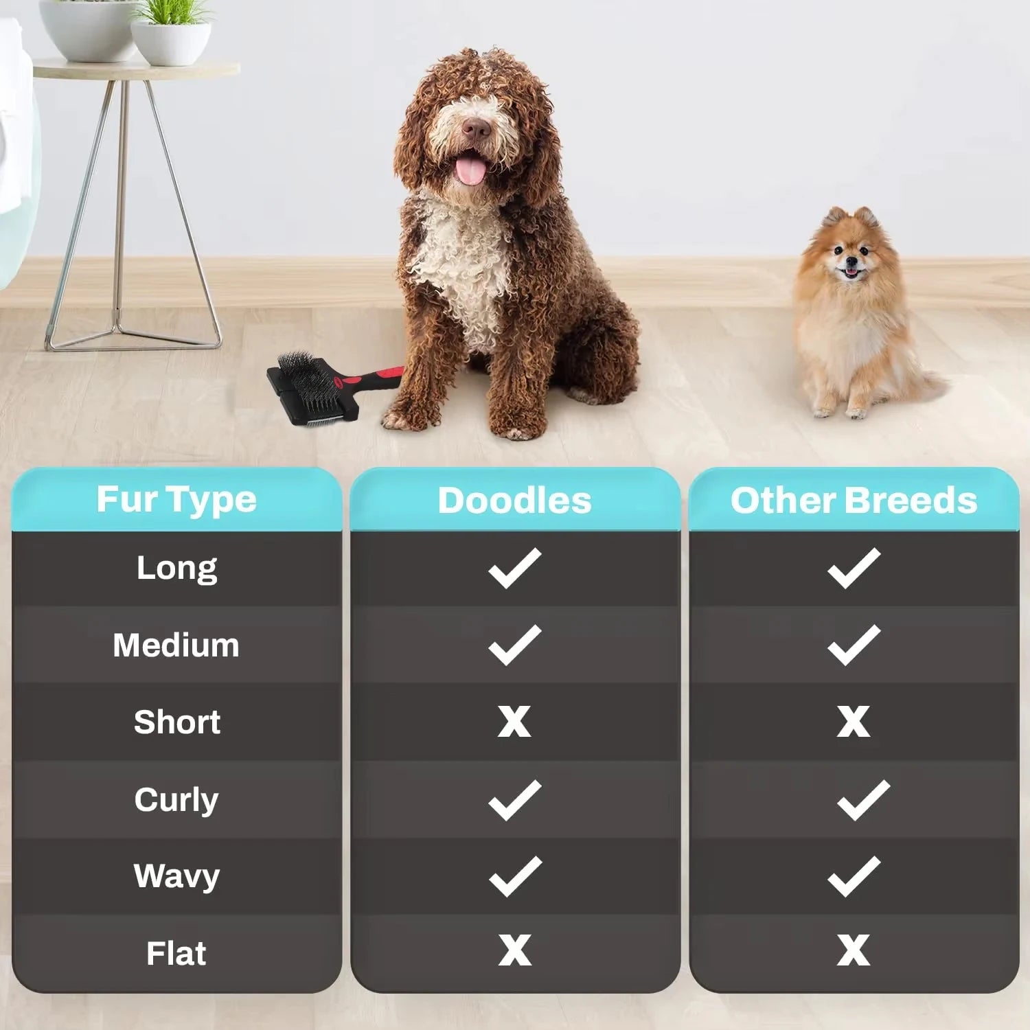 1pc Double Sided Pet Brush Dog Cat Hair Fur Bristle Grooming Shedding Cleaning Massage Comb Styling Tool Brush Comb Pet Supplies