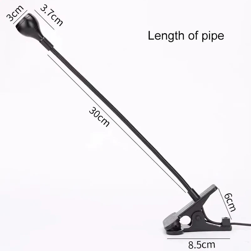 USB LED Reading Lamp Table Lamp Flexible Desk Night Light Clip-on Student Study Lights Bedside Indoor Room Lighting With Switch