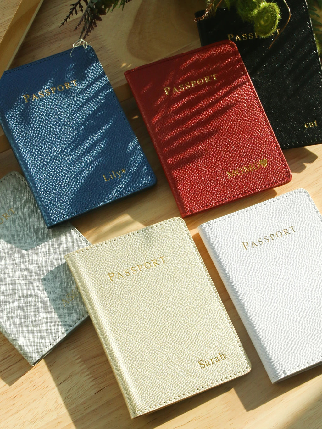 Personalized Passport Holder Customized Hot Stamping Name Passport Customize Letters Cover Passport Holder Travel Wallet