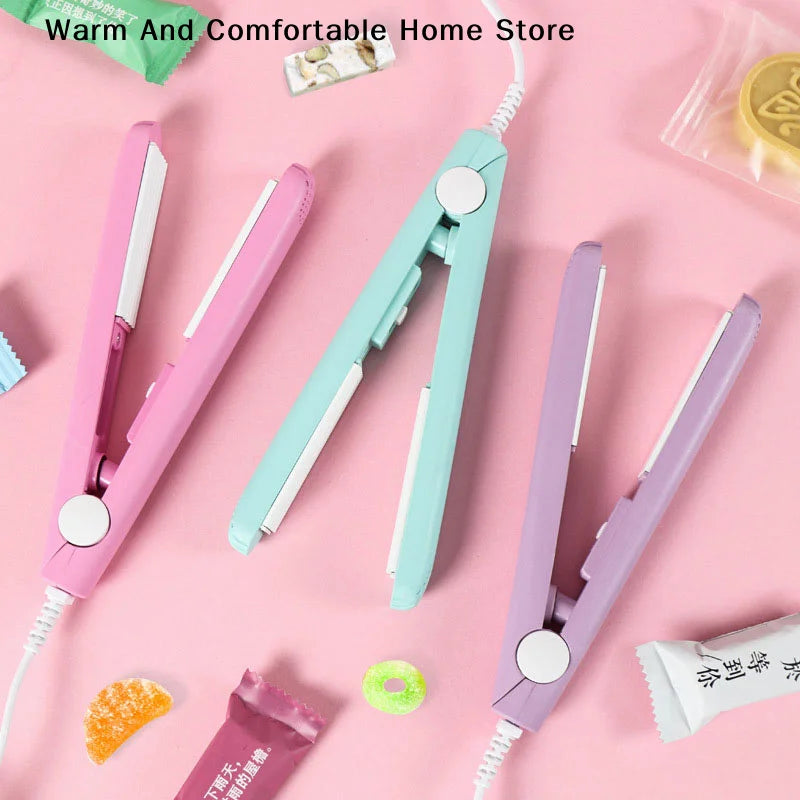 【SE】1PC Portable Mini Electric Heat Sealing Machine Seal Sealer Food Vacuum Sealer Bag Clip Random Color