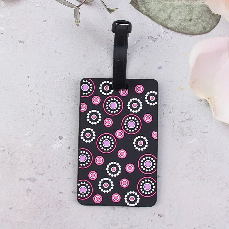 1PCS Geometric Soft Silicone Luggage Tags Suitcase ID Addres Name Holder Baggage Tag Label Travel Accessories Luggage Tags