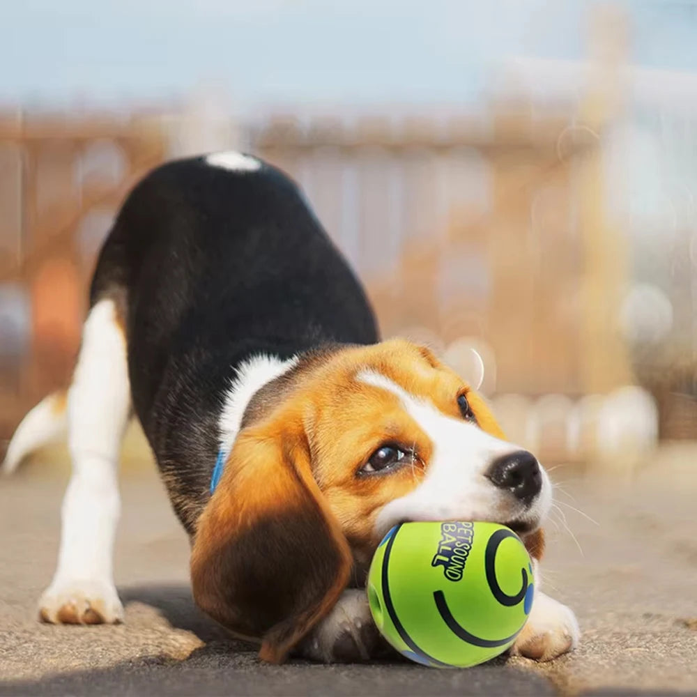 Dog Toy Wobble Wag Giggle Ball Getting Dog IQ Attention Training Toy Fun Giggle Sounds When Rolled or Shaken Pet Interactive Toy