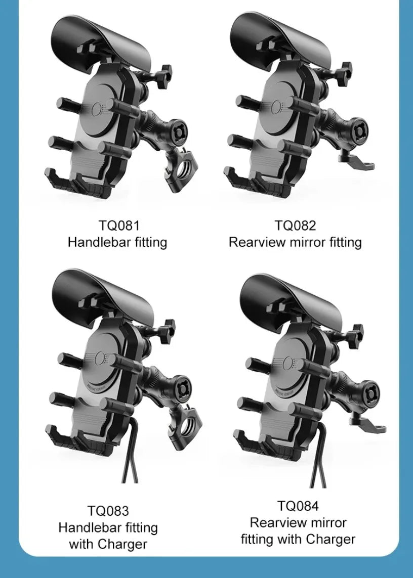 Fast Charging 15W Wireless Charger Shockproof Motorcycle Phone Holder 18W USB & 30W Type C Motorbike Bicycle Bike Scooter Stand