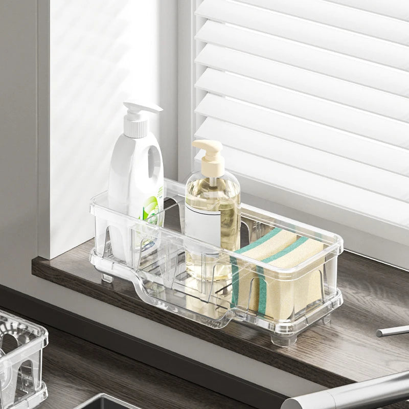 1Pcs Kitchen Sink Caddy Organizer Sink Dish Sponge Holder Drain Rack Kitchen Bathroom Shampoo Soap Storage Shelf