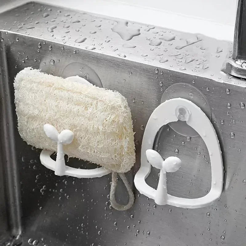Multifunctional Kitchen Sink Organizer with Suction Cup Sponge Holder Scouring Pad Storage Rack Hook Home Supplies для кухни