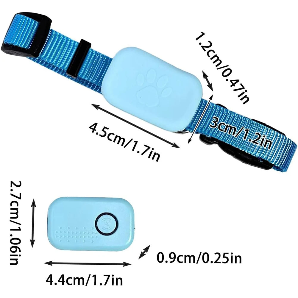 Pet Bluetooth GPS Tracker Adjustable Collar Dog Cats Locator Waterproof Anti Lost Dogs Real-time Tracking Device for iOS/Android