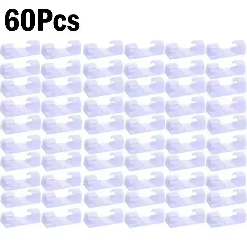 Cable Clips Organizer Drop Wire Holder Cord Management Self-Adhesive Cable Manager Fixed Clamp Wire Winder For Home Office Car
