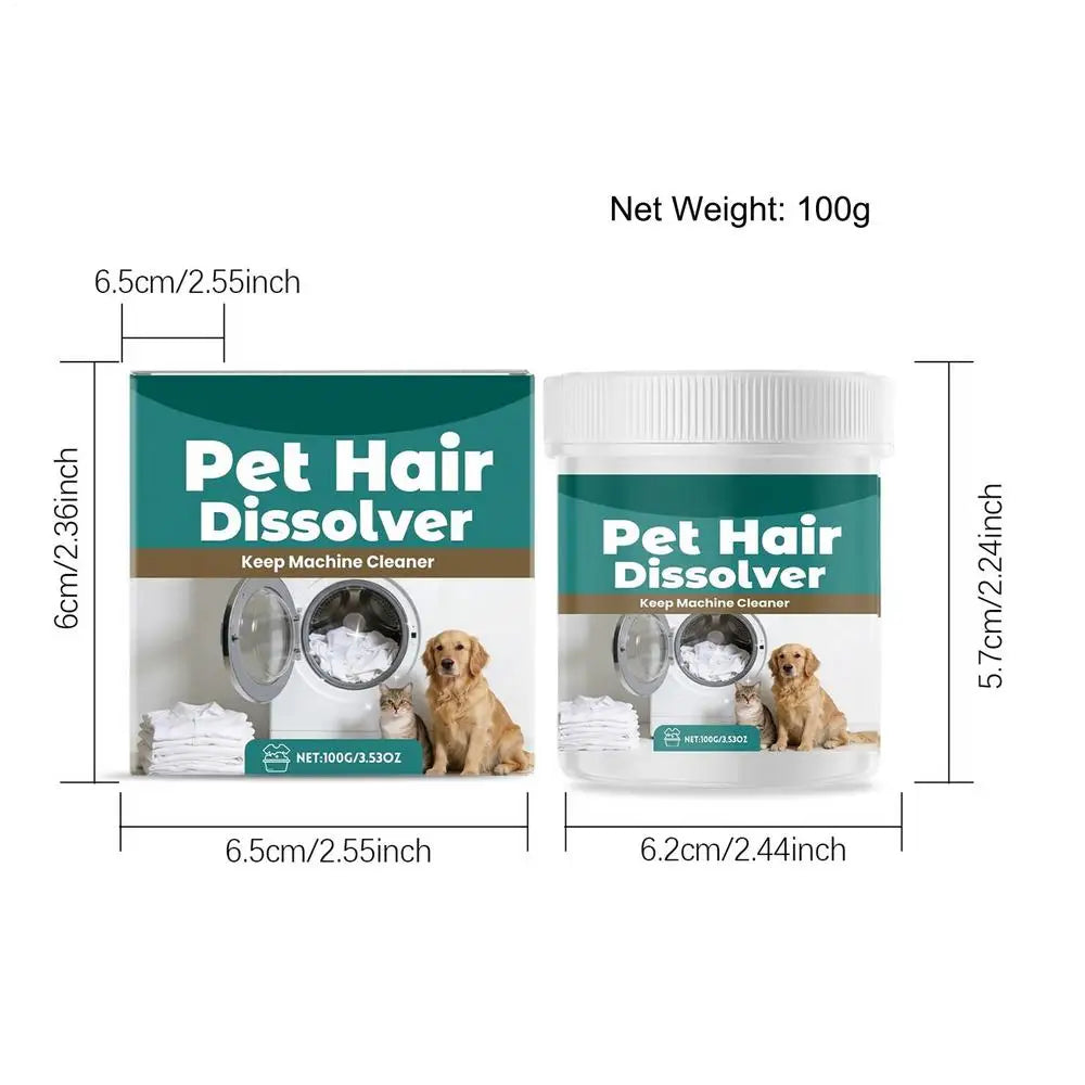 Pet Hair Dissolver Laundry Cleaner 100g Washing Machine Hair Remover Detergent Additive for Clothes Carpet Bedding Fabric Towel