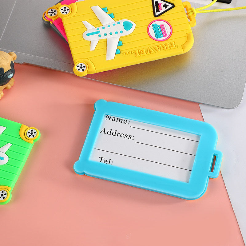 1pc Name ID Card Silicone Travel Luggage Tags Suitcase Travel Accessories Quickly Discover Luggage Tags Name Baggage Information
