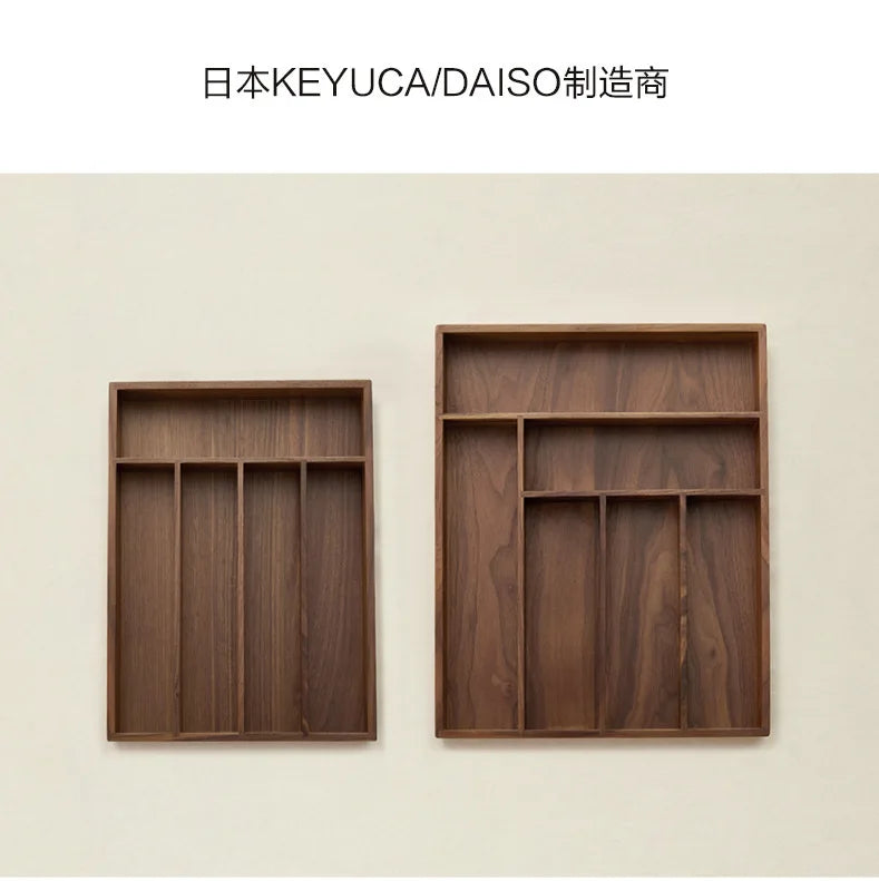 Large Storage Box Drawer Cutlery Food Jewelry Box Wooden Kitchen Cutlery Storage Box