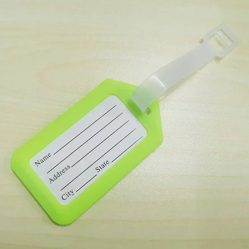 Plastic Luggage Tags, Suitcase Label, Travel Accessories, Luggage Bag Tag, Name Address ID Label, Baggage Holder, 5Pcs