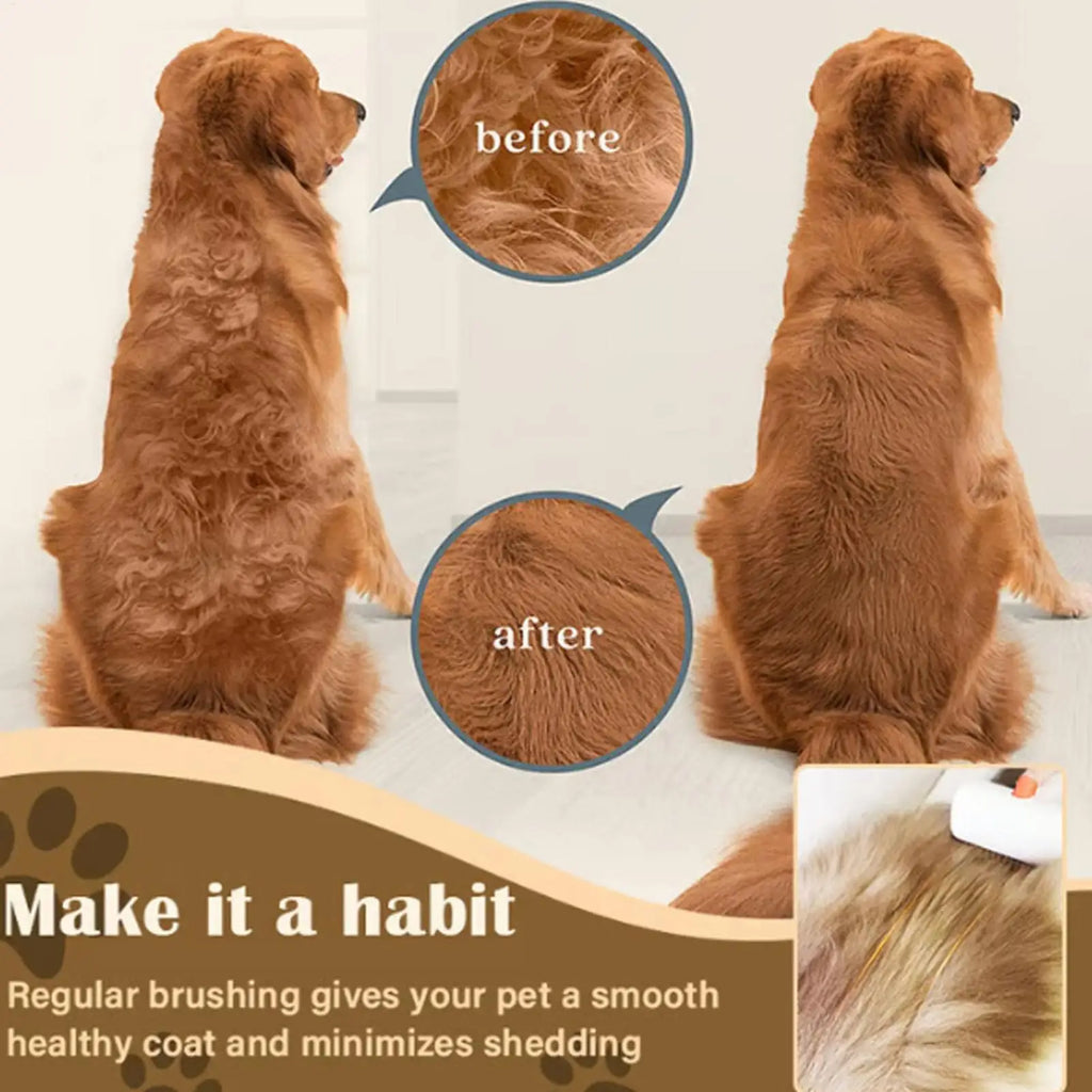 Professional Hair Remover Pet Grooming Comb, Dog Shedding Brush Self-Detangling for Cats Puppy Horse Doodle Bathing Washing