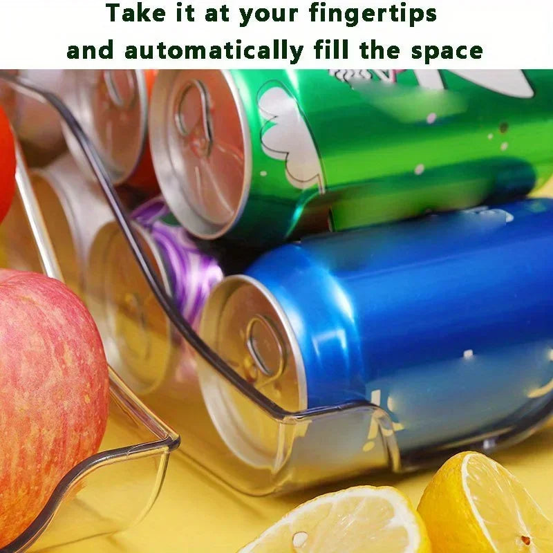 Kitchen Refrigerator Organizer Soda Can Dispenser Fridge Freezer Storage Dispenser Automatic Rolling Pantry Organizer