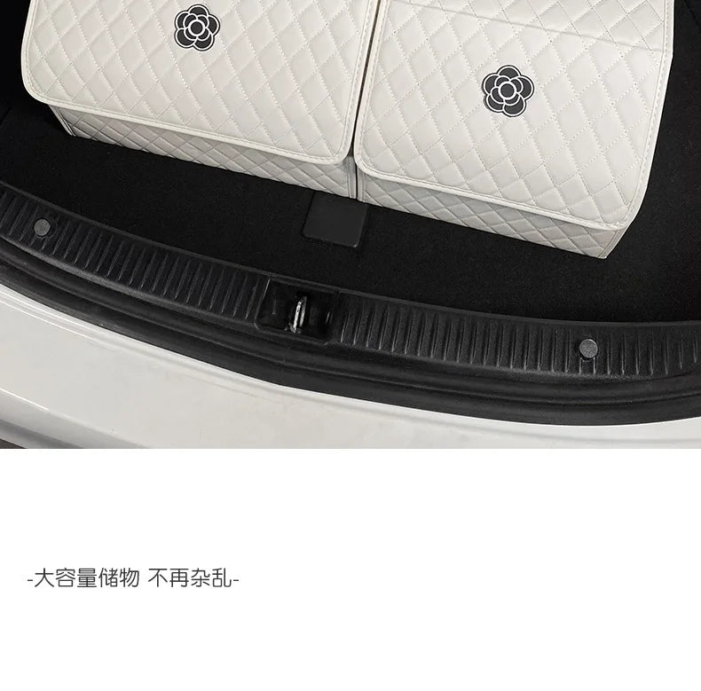 Car Trunk Organizer Durable Foldable Storage Box with Easy-Clean Compartments Versatile Interior Accessories for Car Organizati