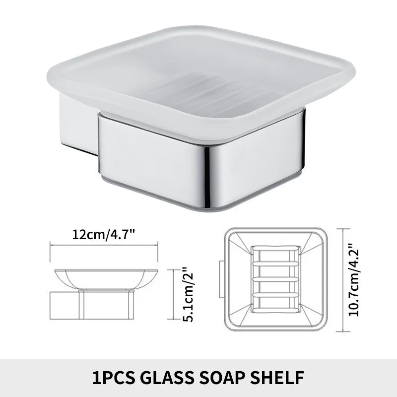 Stainless Steel Bathroom Accessories Wall Shelf Towel Bar Rack Rail Toilet Brush Roll Paper Holder Soap Dish Bathroom Hardware