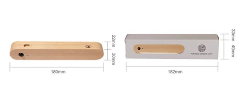 LED PIR Motion Sensor Night Light Bedroom Wooden Lamps Home Decor Magnetic Key Holder Cabinet Door Hanging Lamp USB Rechargeable