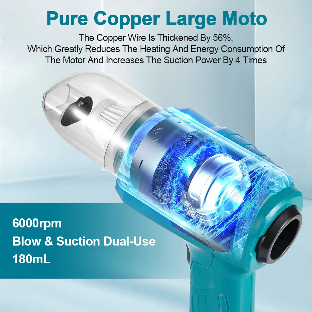 Mini Cordless Handheld Vacuum Cleaner 500W Portable Blower for Hard Floor Carpet Car Pet Hair Cleaning for Makita 18-21V Battery