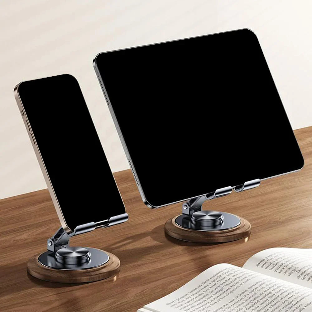 360° Rotatable Walnut Wood Phone Stand- Stylish & Versatile Desk Accessory Mobile Phone Holders & Stands