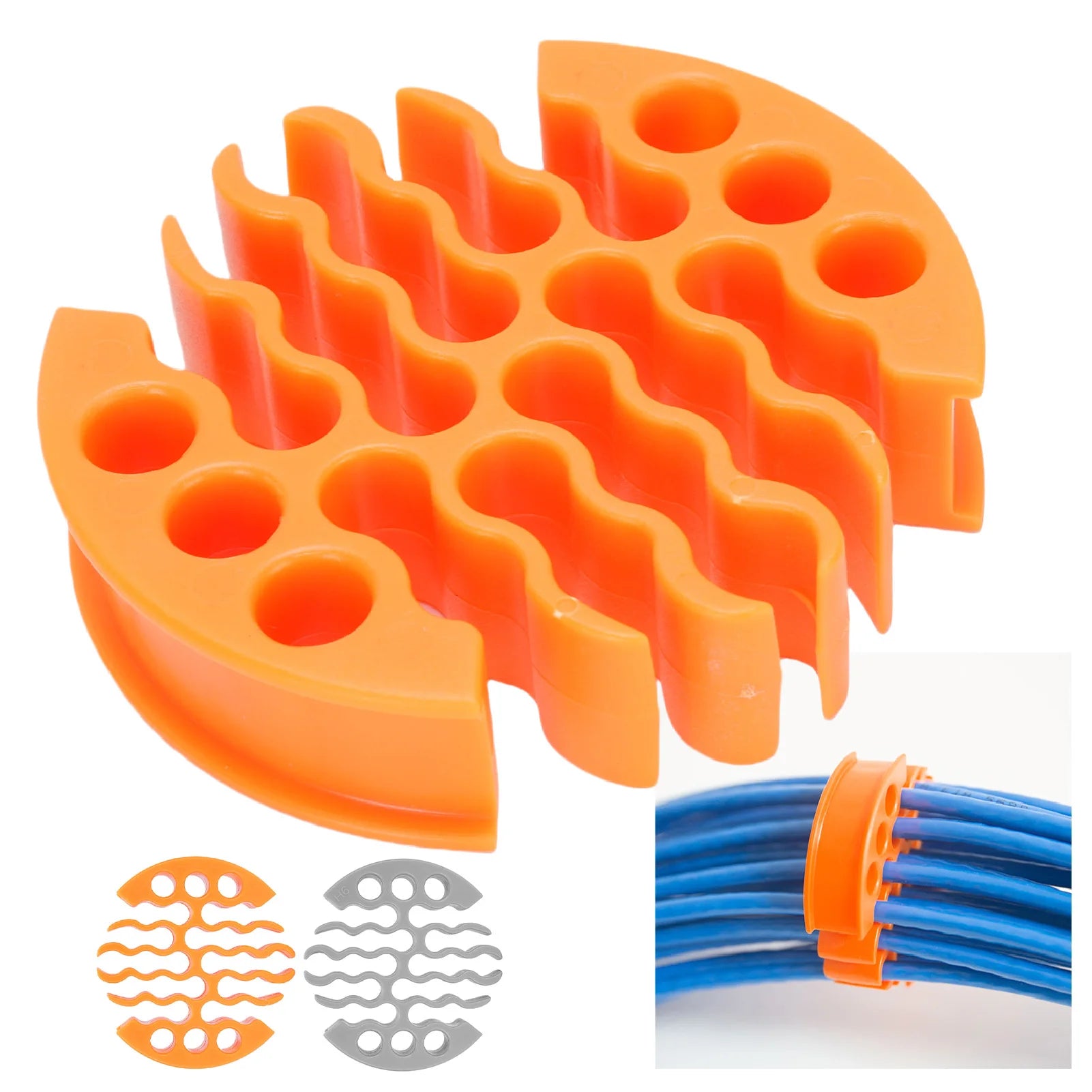 Network Cable Organizer Wire Comb 0.3in Hole Diameter Anti Entanglement Cable Management Organizing Tool for 30 Network Cables