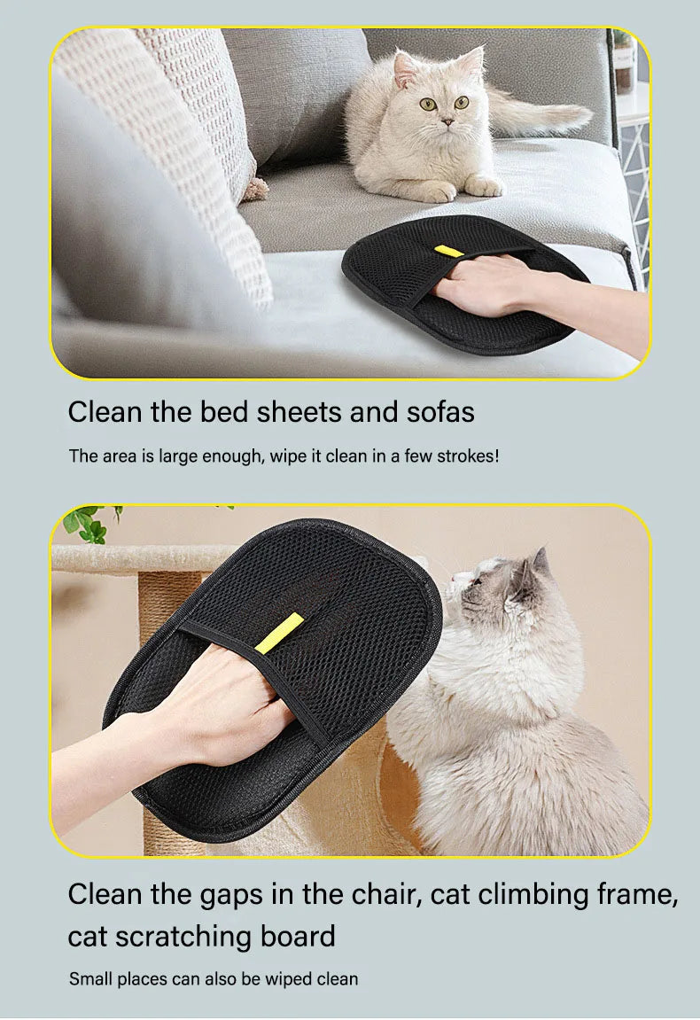 Pet Grooming Gloves Pet Hair Remover Static Dedusting Brush Removing Dog Cat Hair From Sofa Carpet Clothes Gloves Dog Supplies