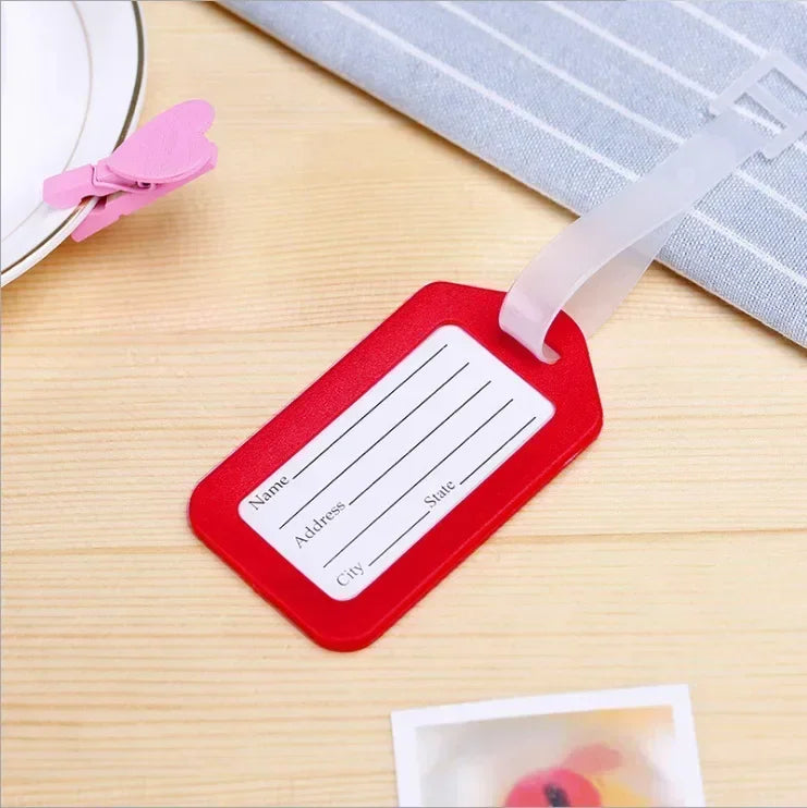 Plastic Luggage Tags, Suitcase Label, Travel Accessories, Luggage Bag Tag, Name Address ID Label, Baggage Holder, 5Pcs