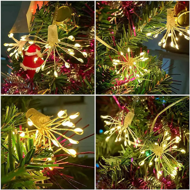 USB LED String Lights Outdoor Firework Fairy Lights 8 Modes Lighting Copper Wire LED Light for Camping Christmas Tree Decor Lamp