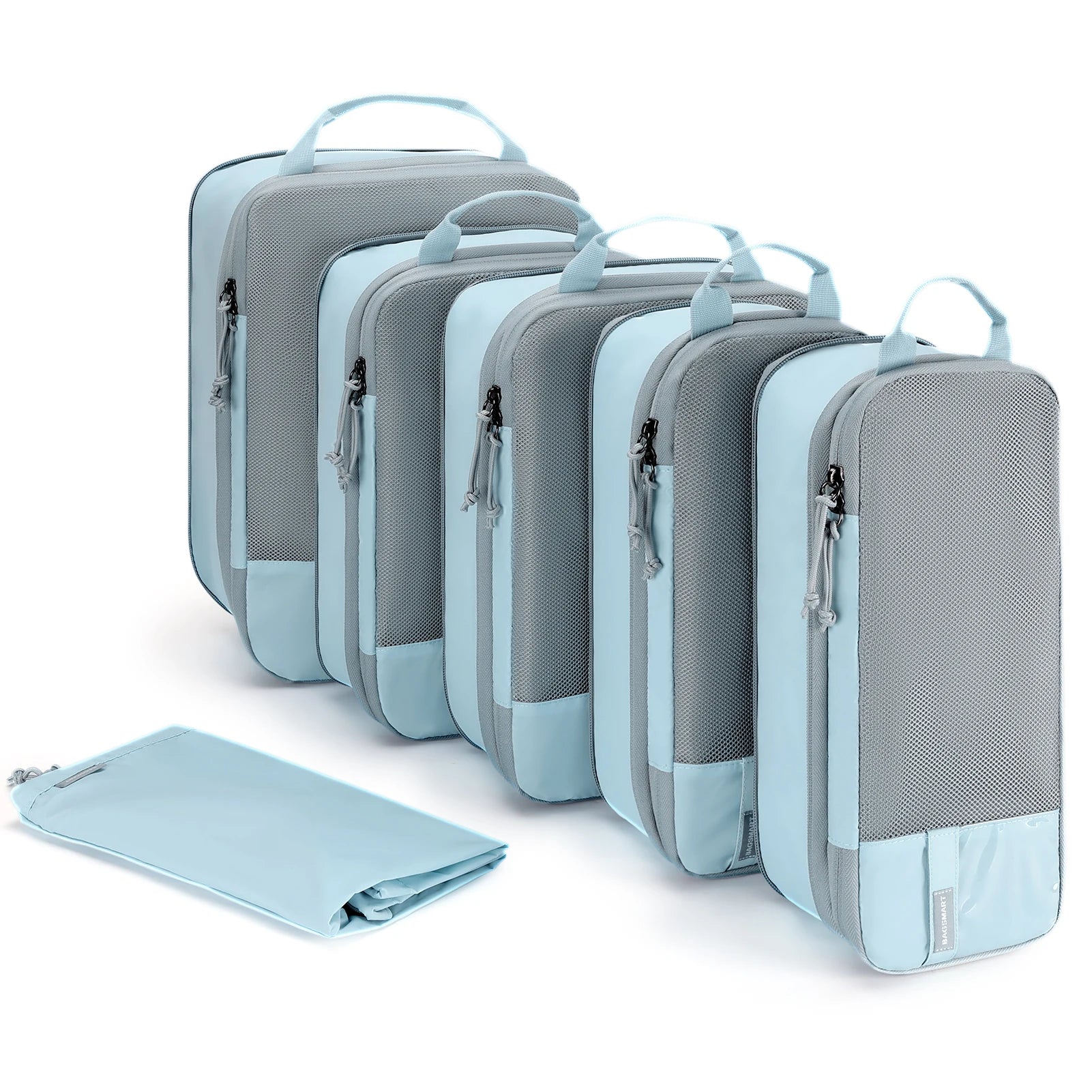 BAGSMART Compression Packing Cubes for Travel - 6/4/2 Set Lightweight Durable Luggage Organizer Bags Travel Essentials