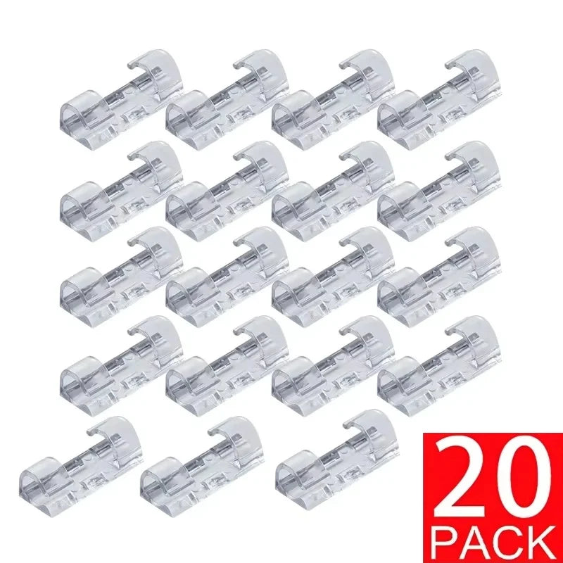 Cable Clip Organizer Drop Wire Holder Cord Management Self-Adhesive Cable Manager Fixed Clamp Wire Winder For Home Office School